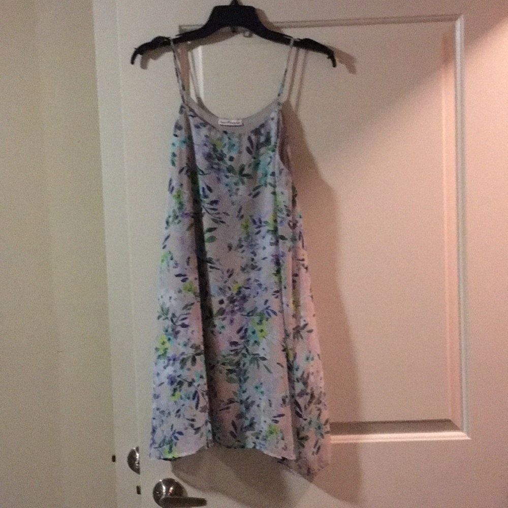 Gray floral print dress